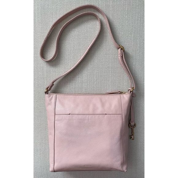 Fossil Tara Crossbody Dusty Rose Leather Handbag - Picture 8 of 11